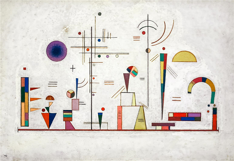 Serious- Fun 1930 Wassily Kandinsky Abstract Oil Painting